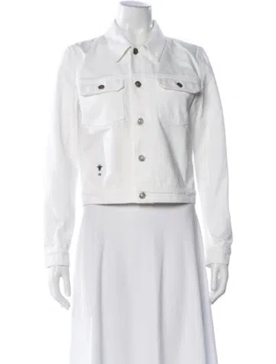 Pre-owned Dior Denim Jacket In White