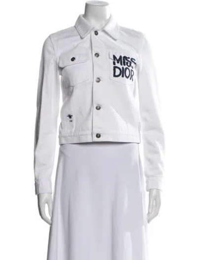 Pre-owned Dior Denim Jacket In White