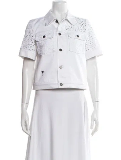 Pre-owned Dior Denim Jacket In White