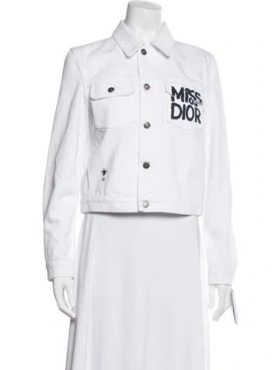 Pre-owned Dior Denim Jacket In White