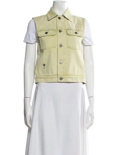 Pre-owned Dior Denim Jacket In Yellow