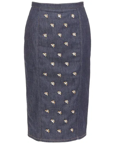Pre-owned Dior Denim Midi Skirt