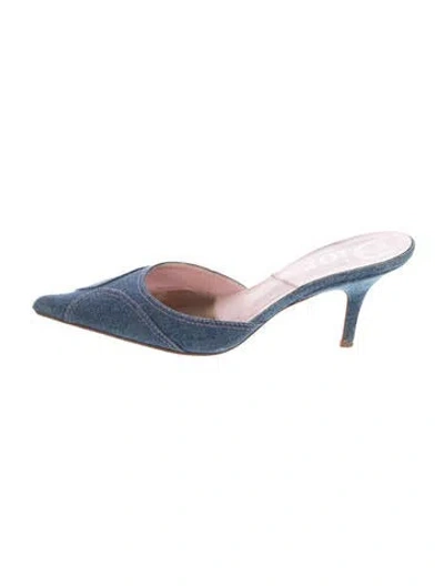 Pre-owned Dior Denim Mules In Blue