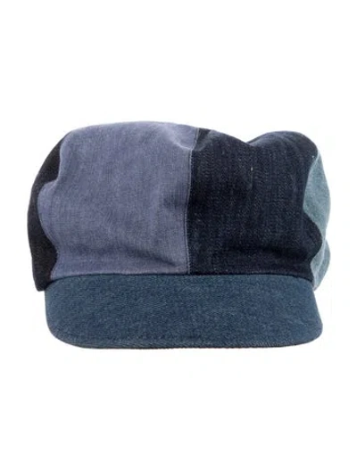 Pre-owned Dior Denim Paper-boy Hat In Blue