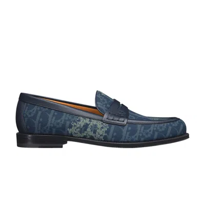 Pre-owned Dior Denim Tears X  Granville Loafer ' Tears - Peace Sign' | Blue | Men's Size 40