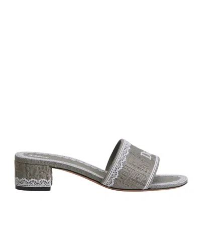 Dior Dentelle Heeled Sandals In Brown