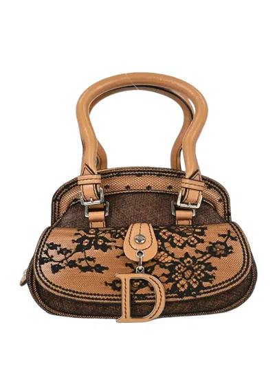 Pre-owned Dior Detective Lace-detail Tote Bag In Brown