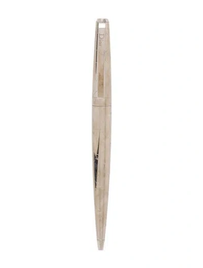 Pre-owned Dior Diamond Embossed Ballpoint Pen
