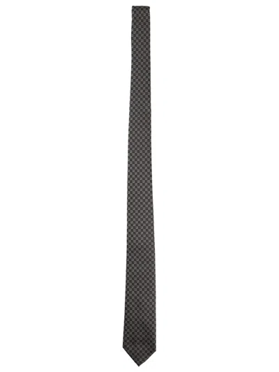 Dior "diamond Print" Tie In Gray