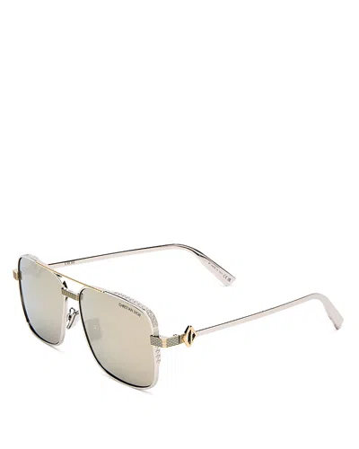 Dior Cd Diamond S9u Square Sunglasses, 58mm In Silver/gray Solid