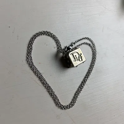 Pre-owned Dior Dice Archive Necklace In Silver