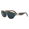 Dior 30montaigne B5u 20b0 Havana Sunglasses In Blue