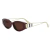 Dior 30montaigne B6i 51mm Oval Sunglasses In Brown