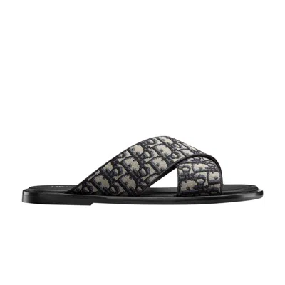Pre-owned Dior Alias Sandal ' Oblique - Beige Black' | Brown | Men's Size 45