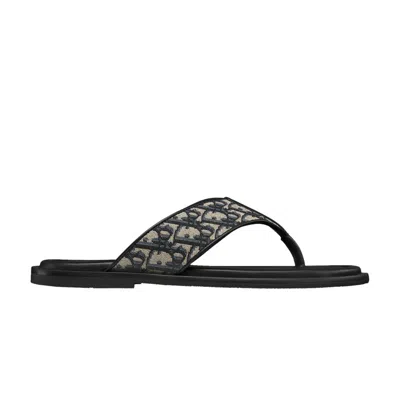 Pre-owned Dior Alias Thong Sandal ' Oblique - Beige Black' | Men's Size 43.5