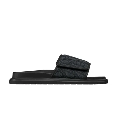 Pre-owned Dior Aqua Sandal ' Oblique - Triple Black' | Men's Size 43.5