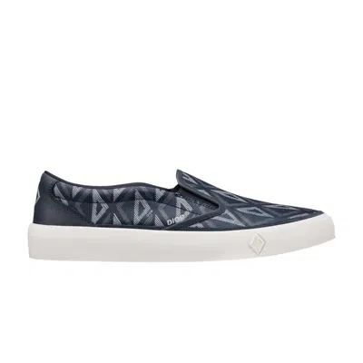 Pre-owned Dior B101 Slip-on Sneaker 'cd Diamond - Navy Blue' | Men's Size 42