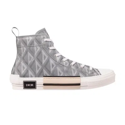 Pre-owned Dior B23 High 'cd Diamond - Grey White' | Men's Size 38