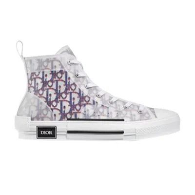 Pre-owned Dior B23 High ' Oblique Pixel - Blue Red' | White | Men's Size 41