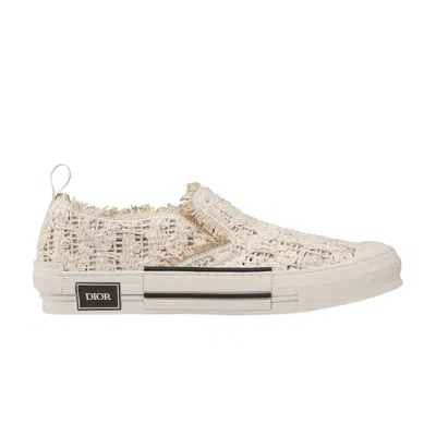 Pre-owned Dior B23 Slip-on ' Oblique Macramé - Beige' | Cream | Men's Size 43
