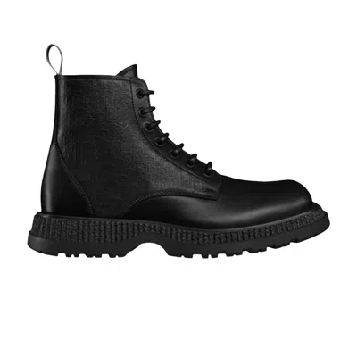 Pre-owned Dior Buffalo Lace Up Ankle Boot ' Oblique Debossed - Black' | Men's Size 43