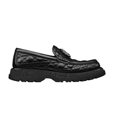 Pre-owned Dior Buffalo Loafer 'cannage Leather - Black' | Men's Size 42