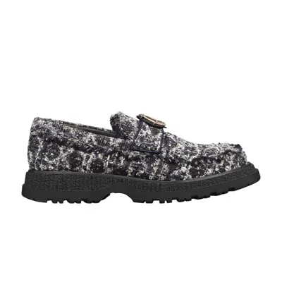Pre-owned Dior Buffalo Loafer 'cannage Tweed - Navy Blue' | Men's Size 44