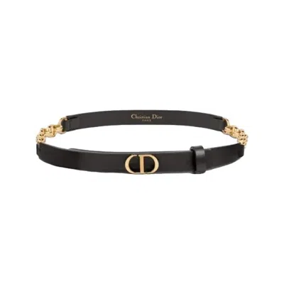 Dior Caro Fine Belt For Women In Black
