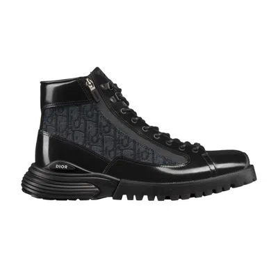 Pre-owned Dior Combat Ankle Boot ' Oblique - Black' | Men's Size 42