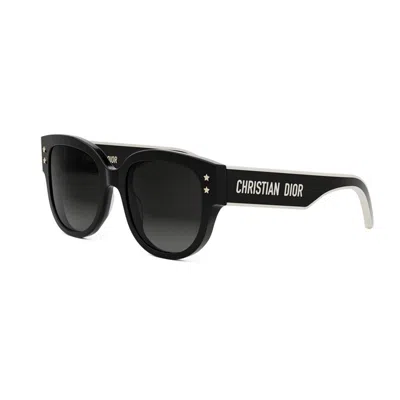 Dior Pacific B2i 10a1 Cd40157i 01b Oval Sunglasses In Black Smoke Gradient