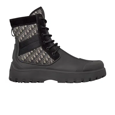 Pre-owned Dior Garden Lace Up Boot ' Oblique - Black' | Men's Size 46
