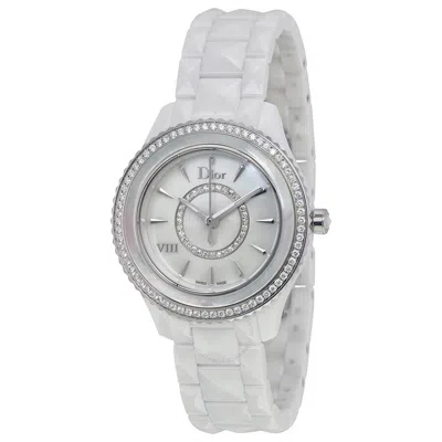 Dior Viii Mother Of Pearl Dial Ceramic Ladies Watch Cd1231e4c001 In White
