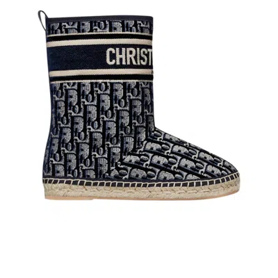 Pre-owned Dior Wmns Chez Moi Granville Ankle Boot ' Oblique - Deep Blue' | Women's Size 35.5