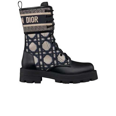 Pre-owned Dior Wmns D-major Ankle Boot 'macrocannage - Deep Blue Beige' | Black | Women's Size 36