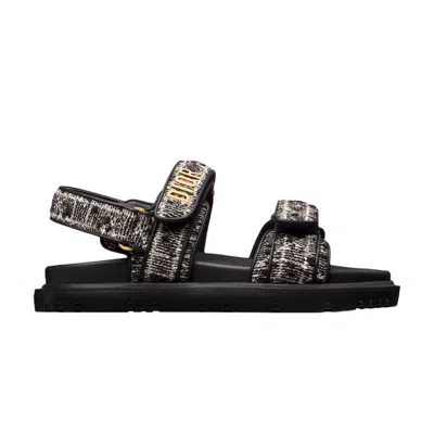 Pre-owned Dior Wmns Act Sandal 'cannage Tweed - Black' | Women's Size 38