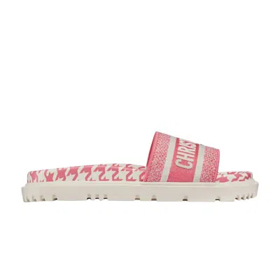 Pre-owned Dior Wmns Dway Slide 'houndstooth - Peony' | Pink | Women's Size 37