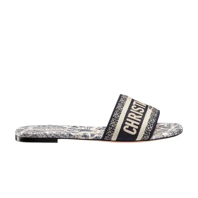 Pre-owned Dior Wmns Dway Slide 'plan De Paris Motif - White Black' | Blue | Women's Size 37.5