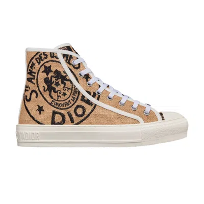 Pre-owned Dior Wmns Walk'n' High 'union Print - Raw Beige' | Tan | Women's Size 38