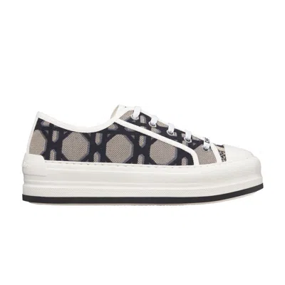 Pre-owned Dior Wmns Walk'n' Platform 'macrocannage - Deep Blue Beige' | Cream | Women's Size 39