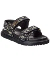 Dior Act Oblique Canvas & Leather Sandal In Multi
