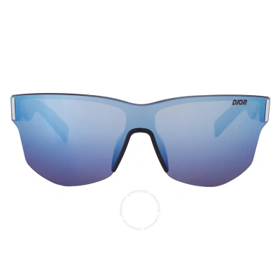Dior Addict Blue Shield Men's Sunglasses Dm40021u-y 000 99 In Black / Blue