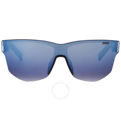 Dior Addict Grey Blue Flash Shield Men's Sunglasses Dm40021u 01b 99 In Black / Blue / Grey