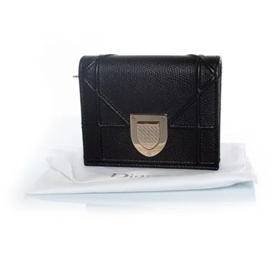 Pre-owned Dior , Ama Folio Wallet In Black