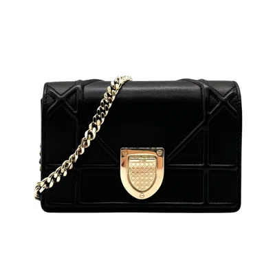 Dior Ama (pochette) Black Leather Shoulder Bag ()