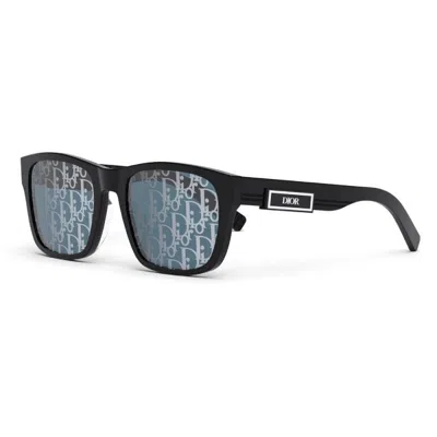 Dior B23 S2f Blue Mirror Logo Square Men's Sunglasses Dm40055f 01x 58 In ["black"]