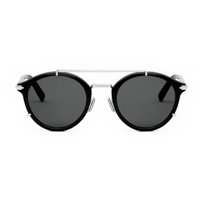 Dior Blacksuit R7u Sunglasses In Shiny Black Smoke