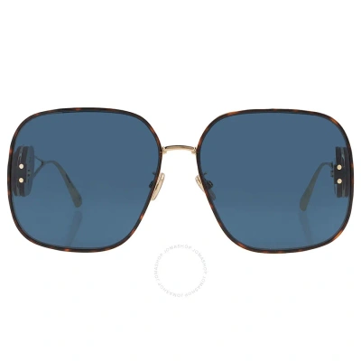Dior Bobby Blue Square Ladies Sunglasses Cd40050u 10v 64 In Blue / Gold