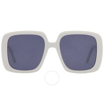 Dior Bobby Blue Square Ladies Sunglasses Cd40085u 25v 55 In Blue / Ivory