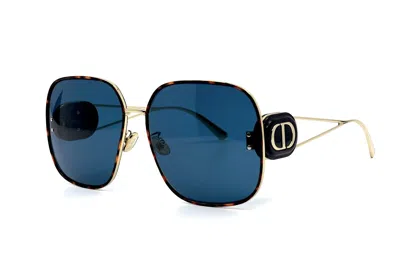 Pre-owned Dior Bobby S1u B5b Gold/havana Blue Authentic Sunglasses