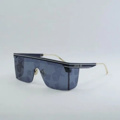 Pre-owned Dior Club M1u 31b7 Matte Navy Blue/silver Mirrored With Blue Star Mon... In Silver Mirrored With Blue Star Monogram